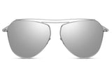 Silver Mirrored Aviator Sunglasses