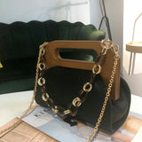 Women Luxury Handbag Wood Handle Bag Day Clutches Female Vintage Crossbody Bucket Bag Crossbody Bags PU Purse